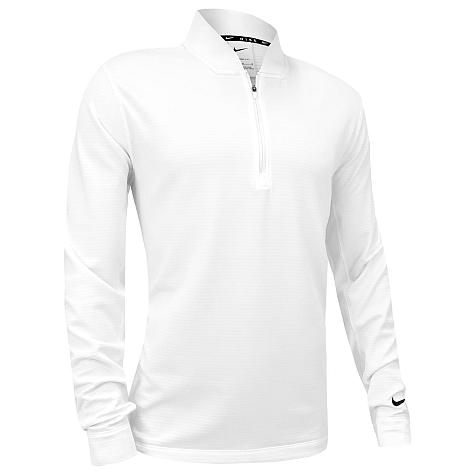 Nike Golf 長袖ポロシャツ ホワイト NIKE（ナイキ） 長袖ポロシャツ 白×オレンジ ロゴ刺しゅう シンプル
